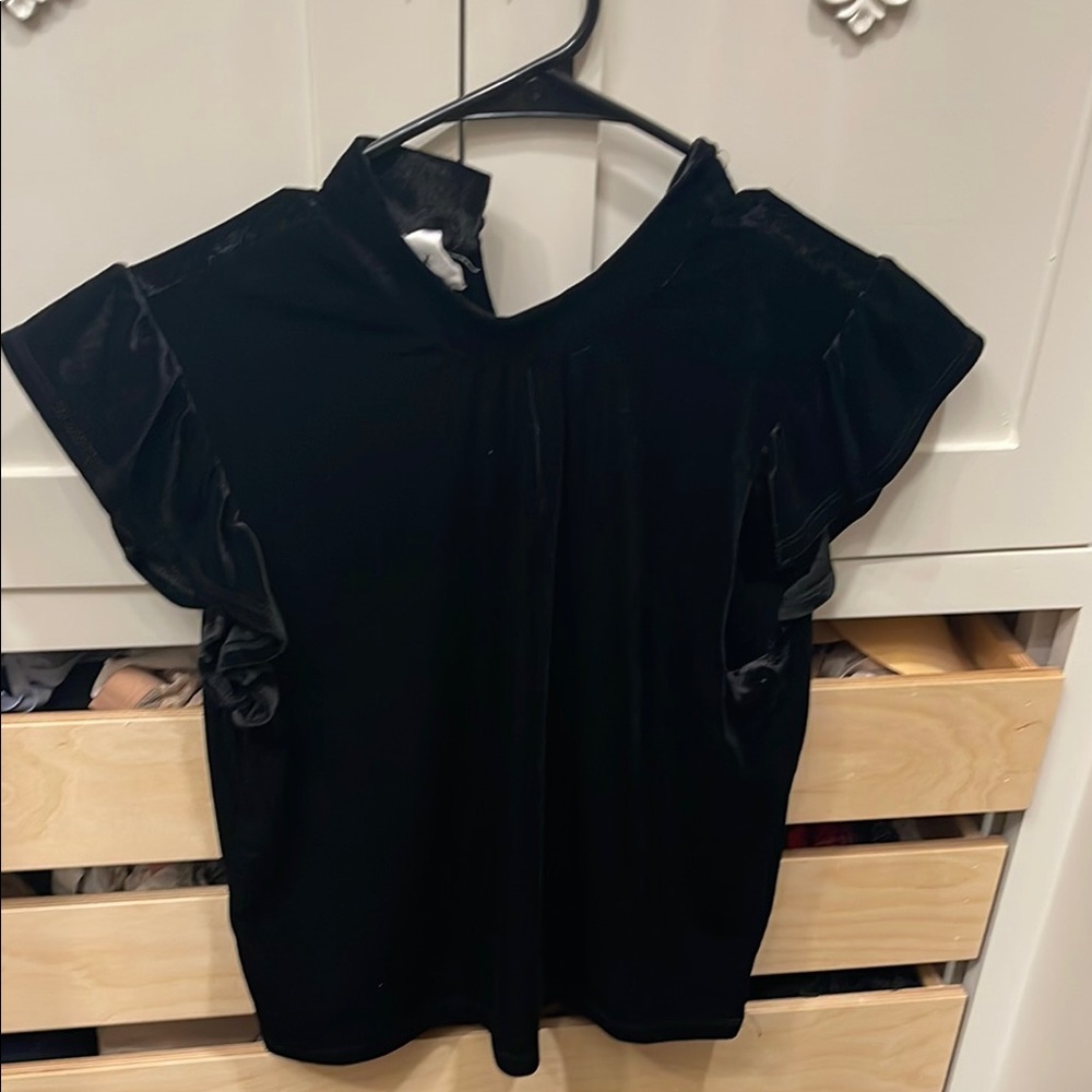Elegant Black Velvet Women's Top